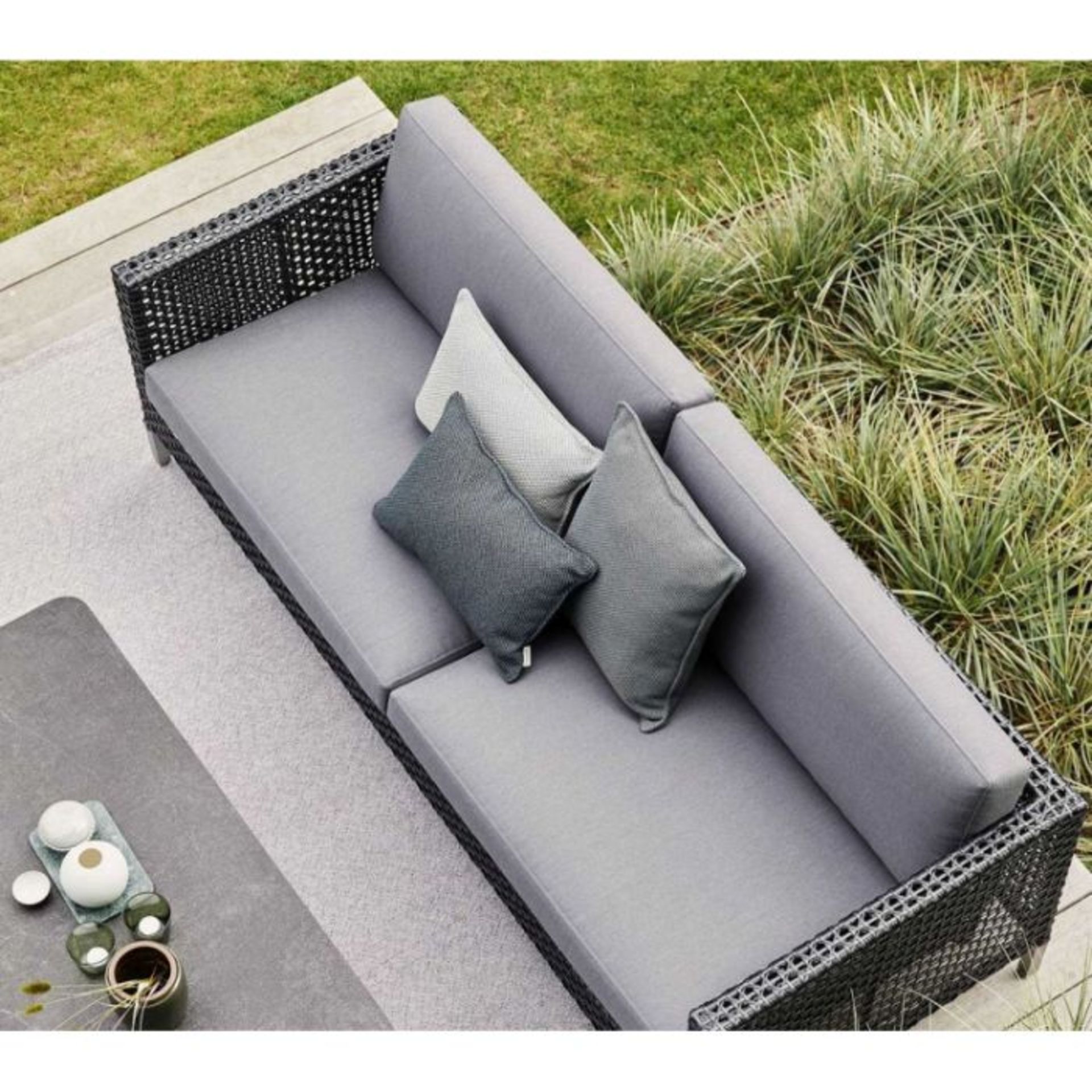 Olivia's 3 Seater Sofa Outdoor Garden Cushion Set Grey, Please note that this is just the cushions - Image 2 of 2