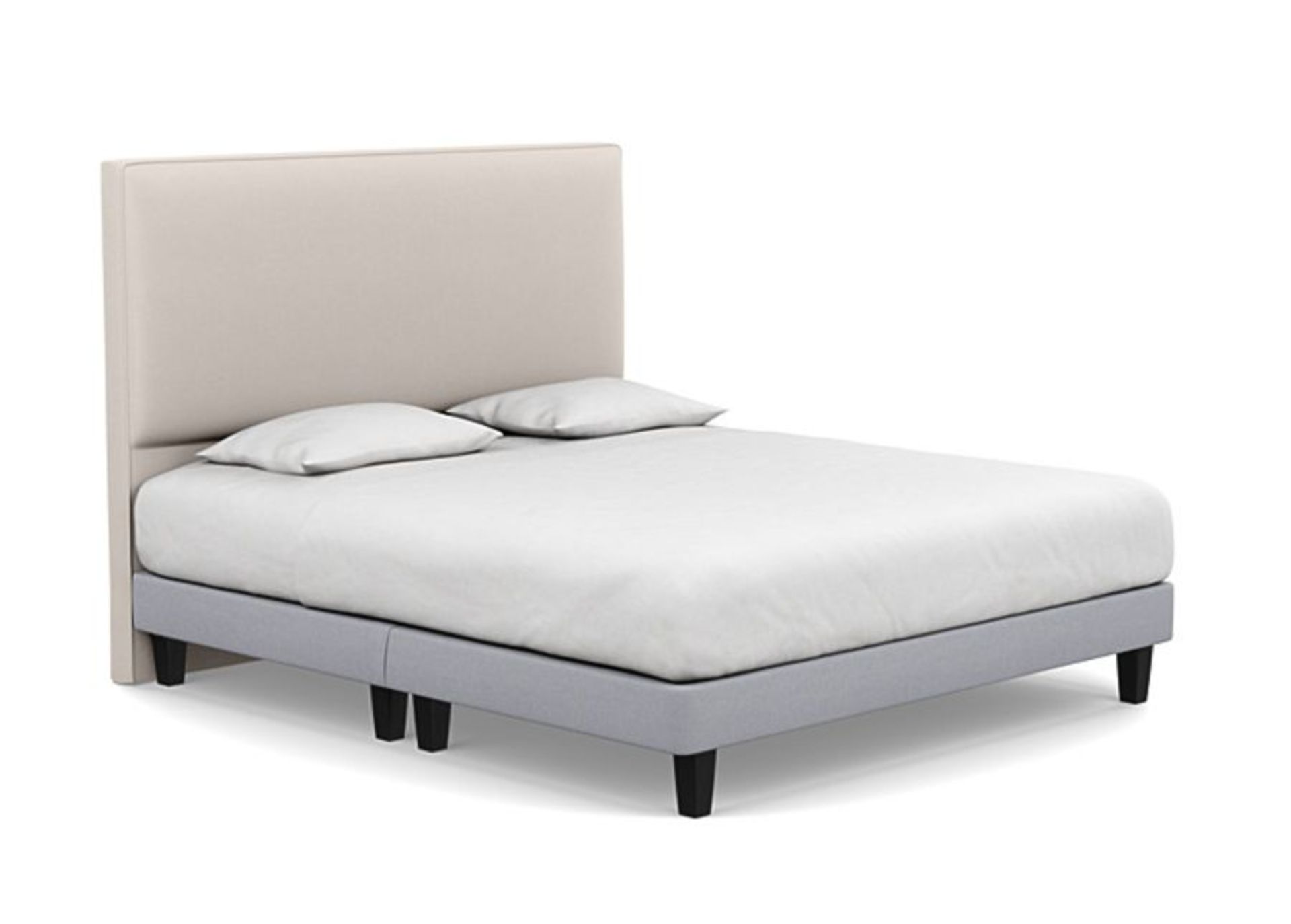 Heals Heal's Shallow Divan Super King Pewter and Cream Cotton Dark Solid Wood RRP ?1059.00 Heal's - Image 4 of 7
