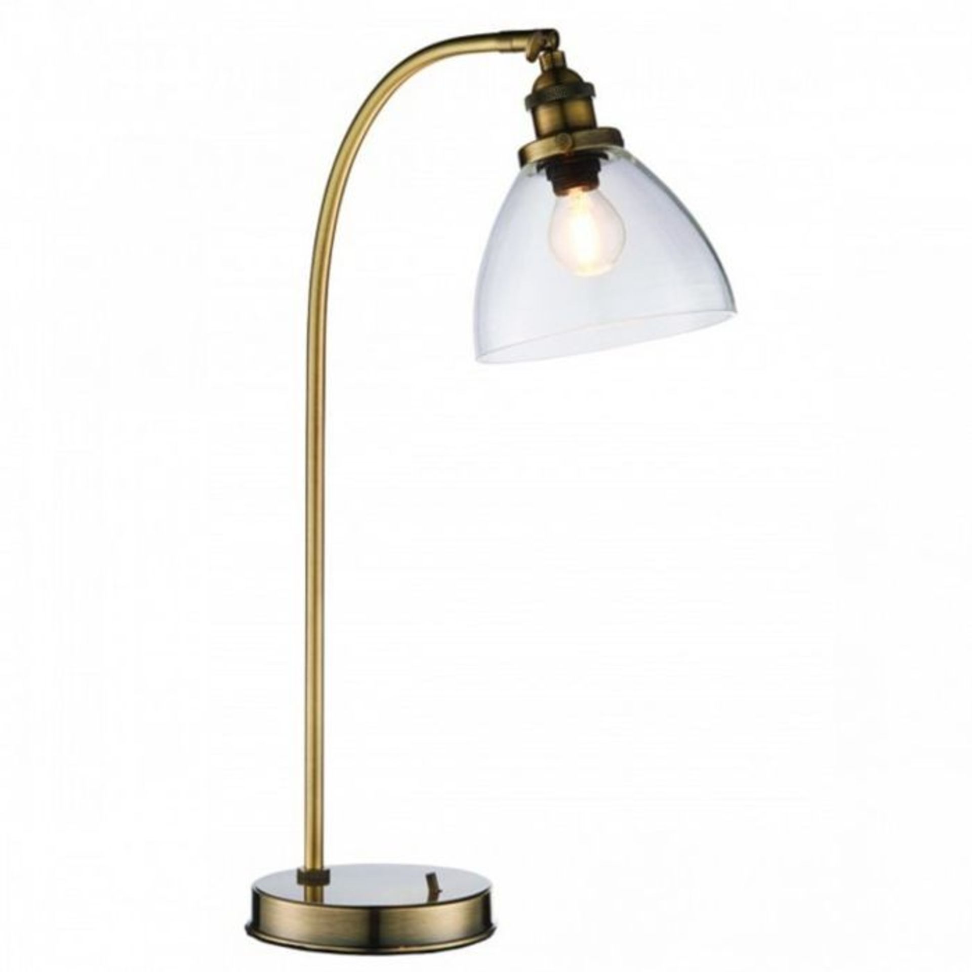 Cox & Cox Hansen Table Lamp In Antique Brass With A Clear Glass Shade Rrp œ122.00 An authentic '