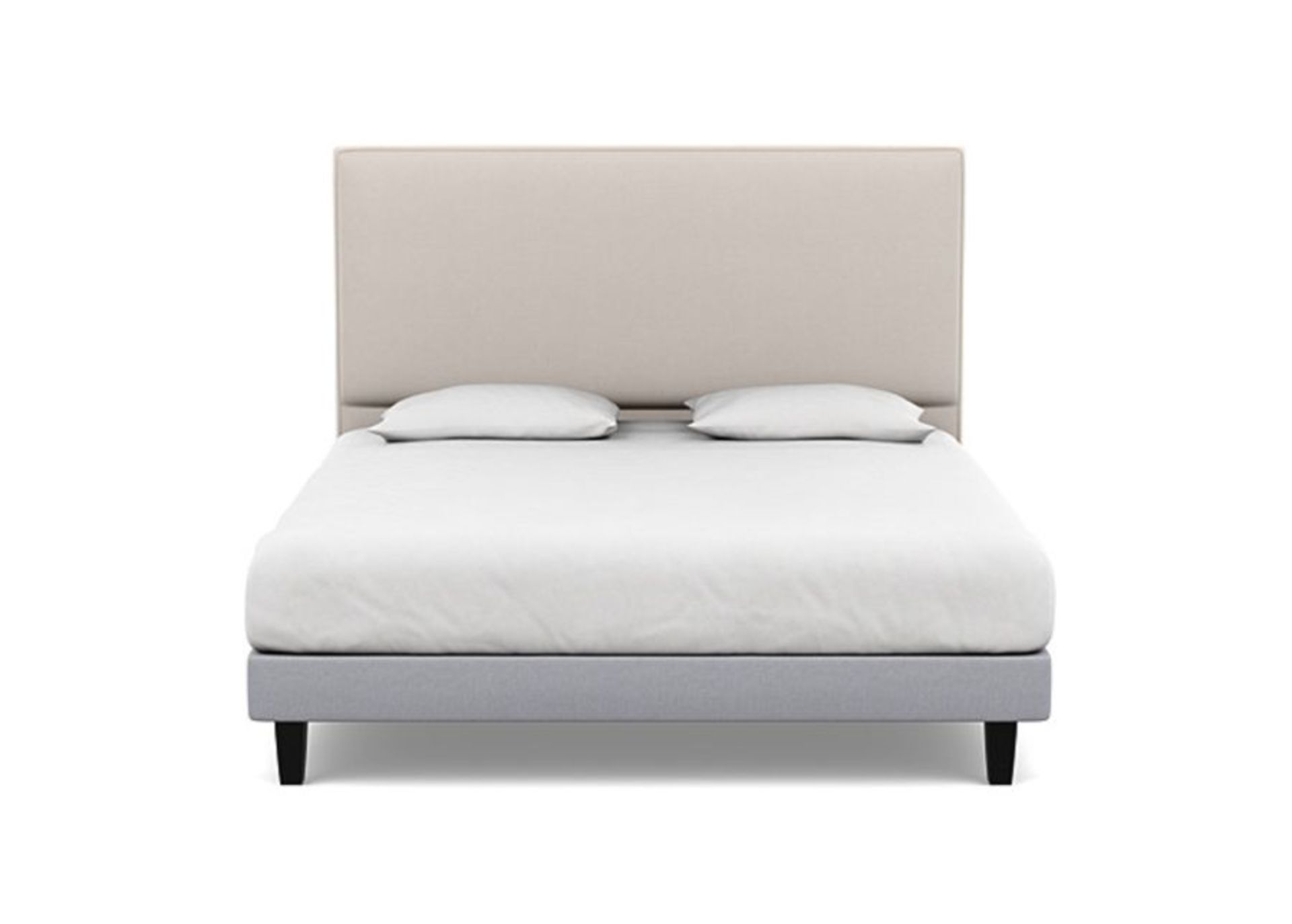 Heals Heal's Shallow Divan Super King Pewter and Cream Cotton Dark Solid Wood RRP ?1059.00 Heal's - Image 5 of 7