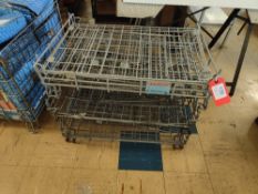 (3) collapsible metal crates/cages