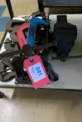 Record 3 inch vice, pipe vice, various G clamps