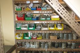 Contents of shelves under stairs comprising electrical connectors. rivets, springs, o-rings etc.