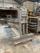 Fabricated steel adjustible height pneumatic mould press