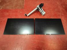 (2) DELL 27" Monitors with desk mounted stand
