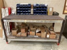 Fabricated boltless steel / wood carpenters bench & contents