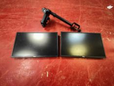 (2) DELL 23" Monitors with desk mounted stand