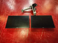 (2) DELL 23" Monitors with desk mounted stand