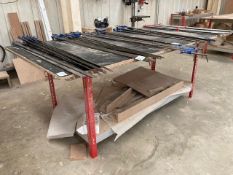 Fabricated boltless steel / wood carpenters bench