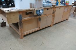 Fabricated wooden carpenters workbench