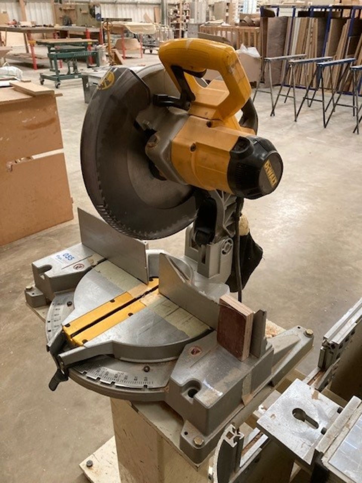 DeWalt mitre saw on metal stand