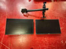 (2) DELL 23" Monitors with desk mounted stand