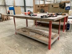 Fabricated boltless steel / wood carpenters bench