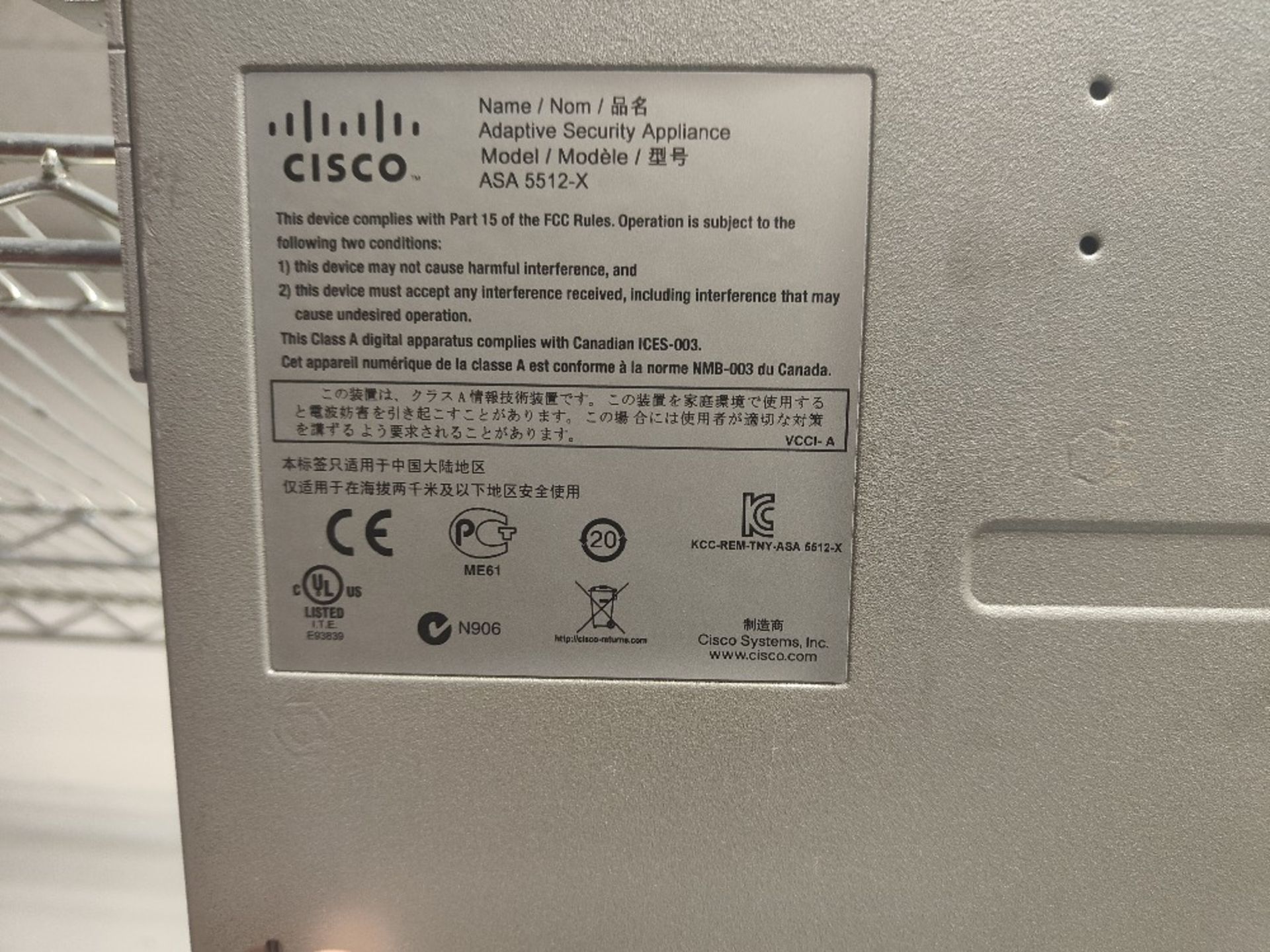 Cisco Firewall ASA5512-X - Image 4 of 4