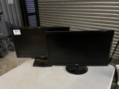 Lenovo LT2423WC flat screen monitor and Acer 5241HL flat screen monitor
