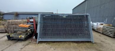 (23) Steel Heras Fencing Panels with Pallet of Support Blocks