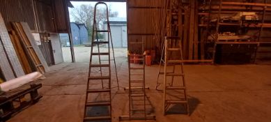 (3) Steel Step Ladders