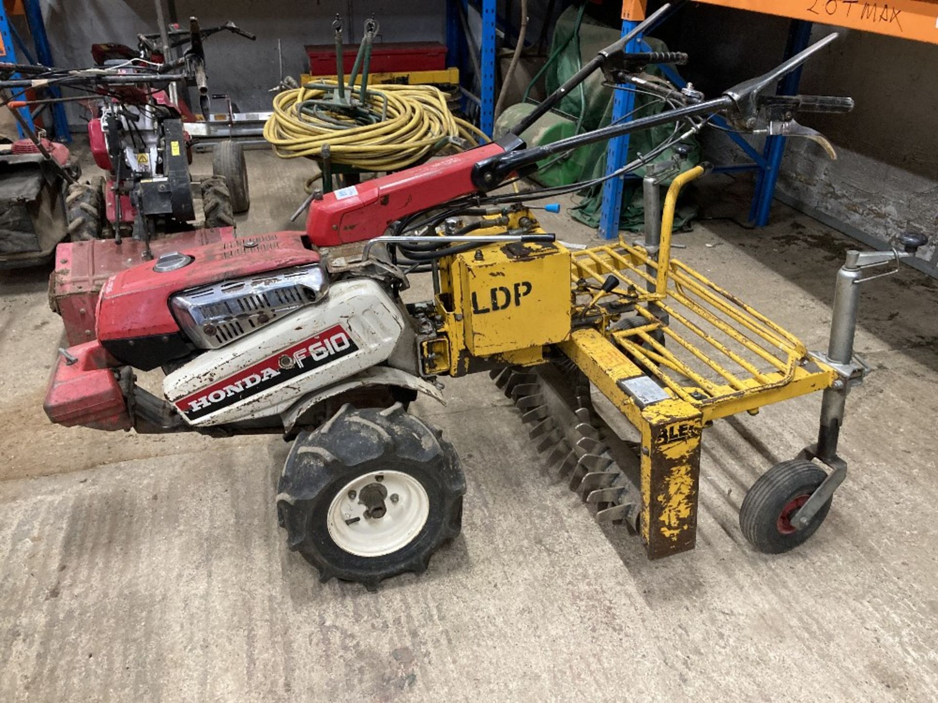 Honda F610 Tiller Rotovator with BLEC SR3H Pedestrian Rotor Rake