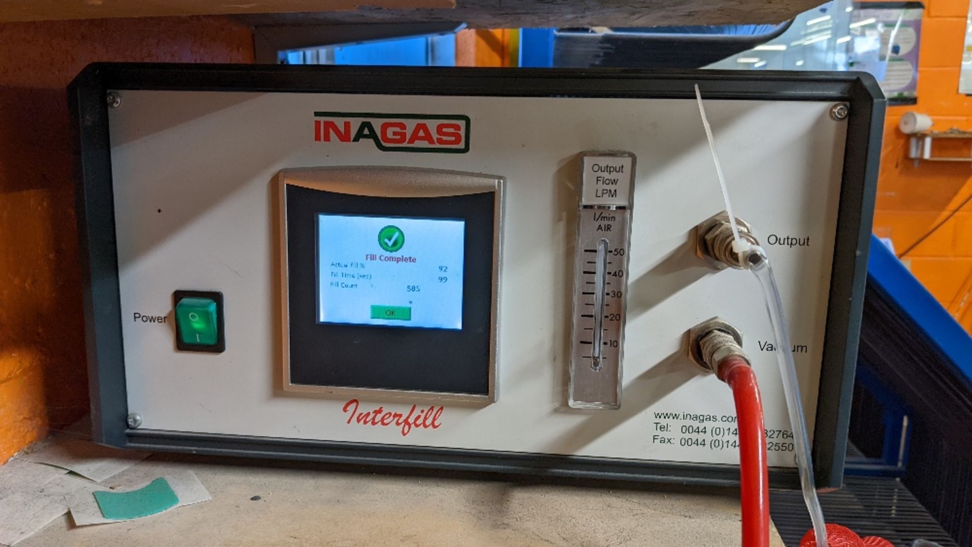 Inagas Interfill-A Argon Gas Filling Machine with Hot Melt Gun
