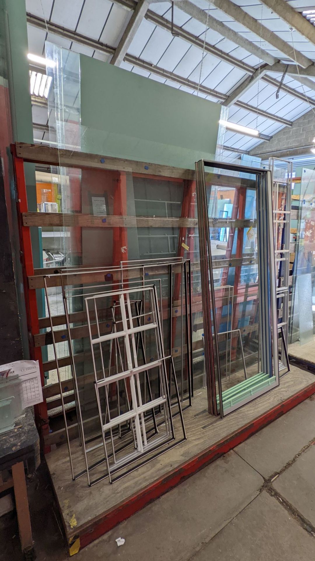 Metal Double Sided Layup Glass Rack with Quantity of Glass - Image 4 of 4