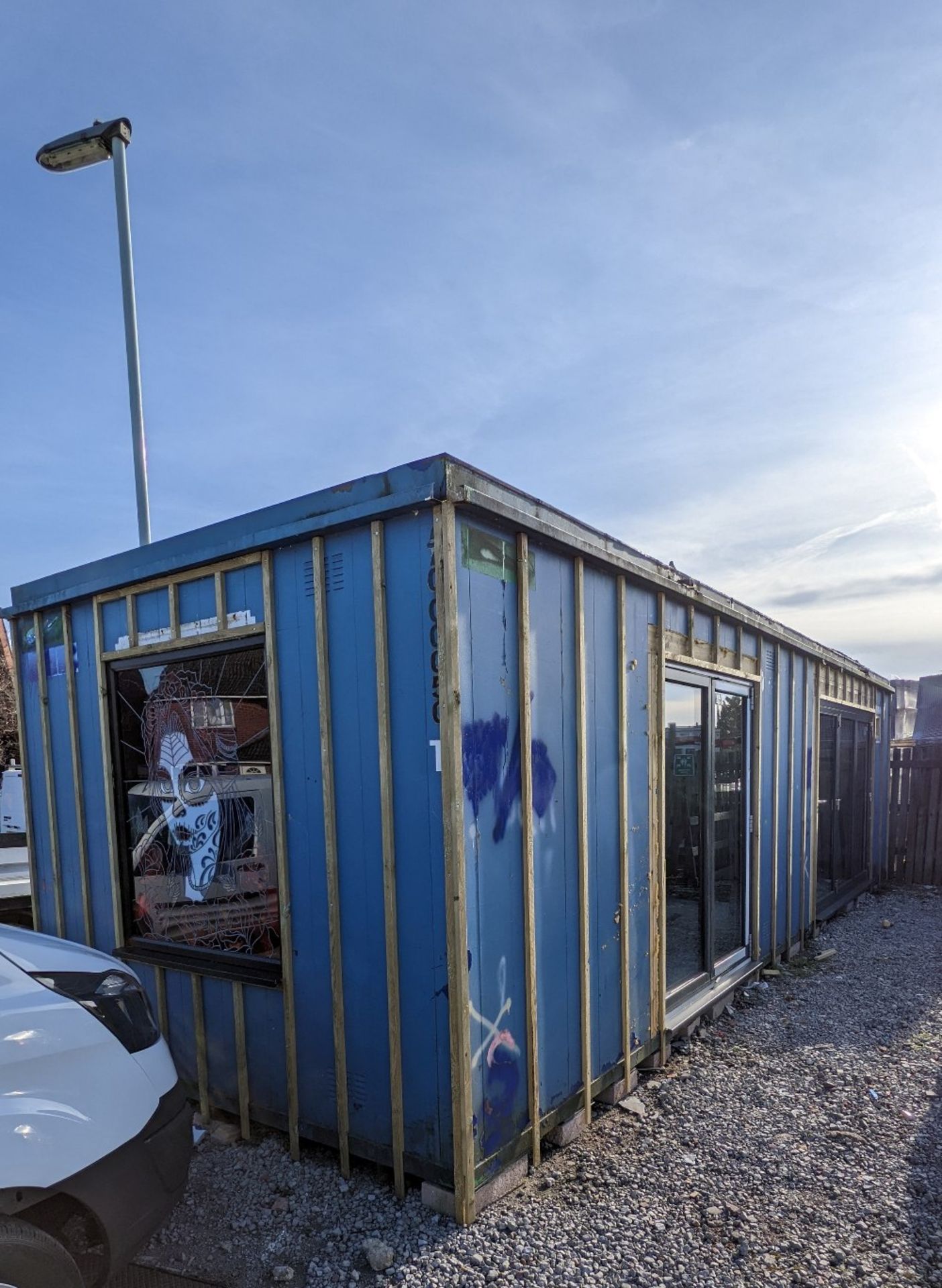 40 Foot Jack Leg Site Cabin Container - Partially Converted