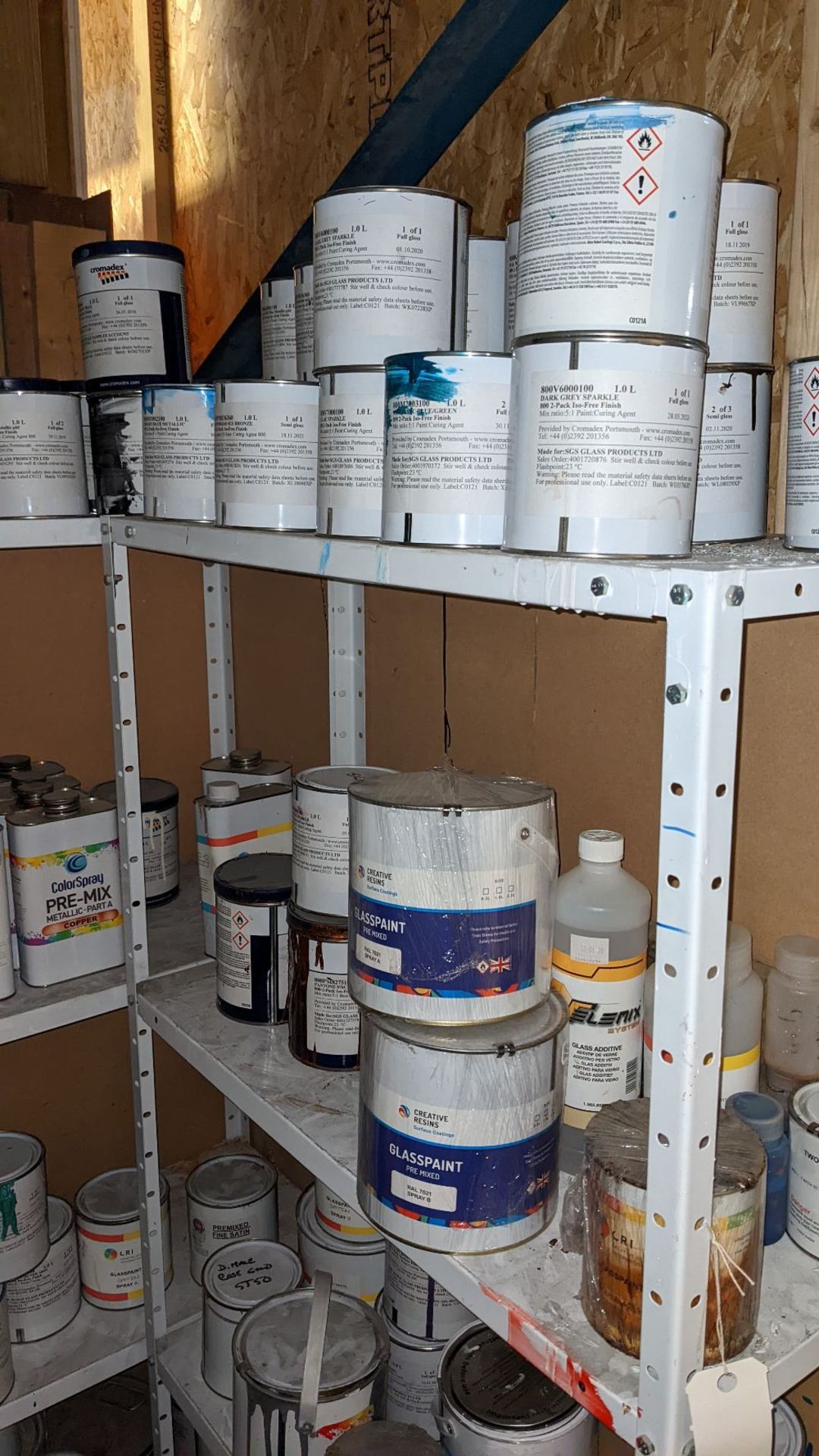 Quantity of Various Part-Used Paint Finishes, Curing Agents, Bases - Image 3 of 3