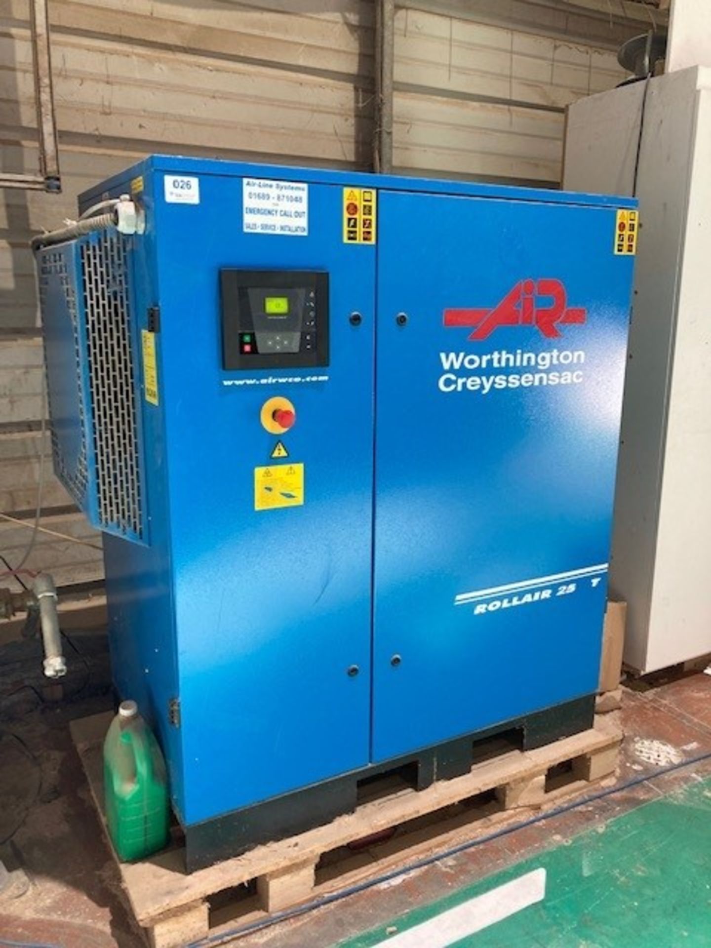 Worthington Rotary Screw Compressor (2018) with Maes Receiver Tank & Ingersoll Air Dryer - Image 2 of 7