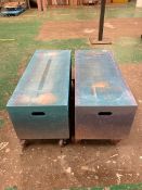 (2) Wooden Mobile Benches