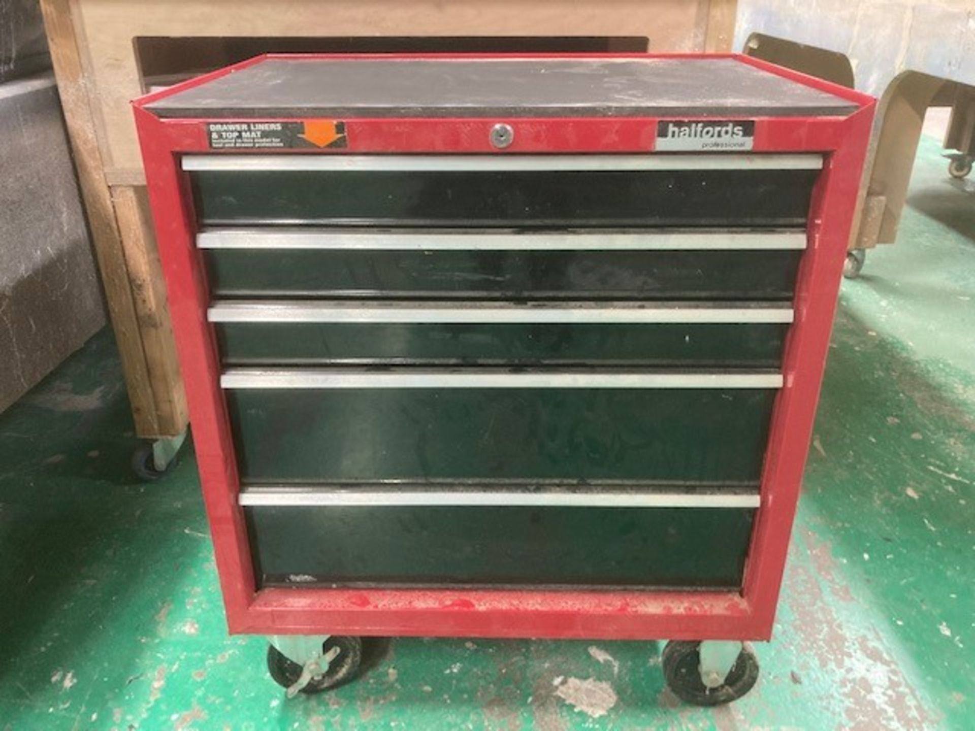 Halfords Five Drawer Mobile Steel Tool Chest