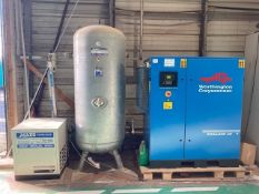 Worthington Rotary Screw Compressor (2018) with Maes Receiver Tank & Ingersoll Air Dryer