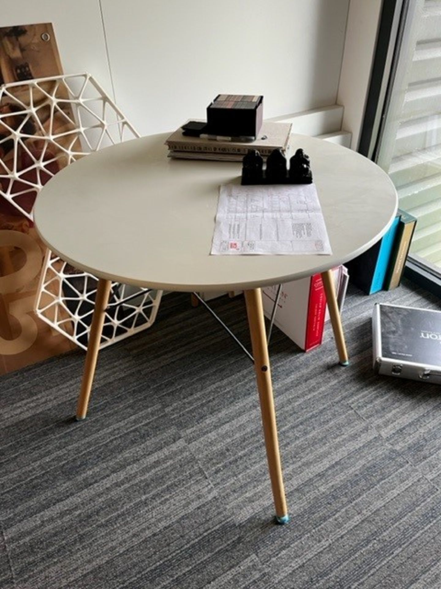 Large Rectangular White Laminate Meeting Table & (6) Chairs - Image 3 of 3