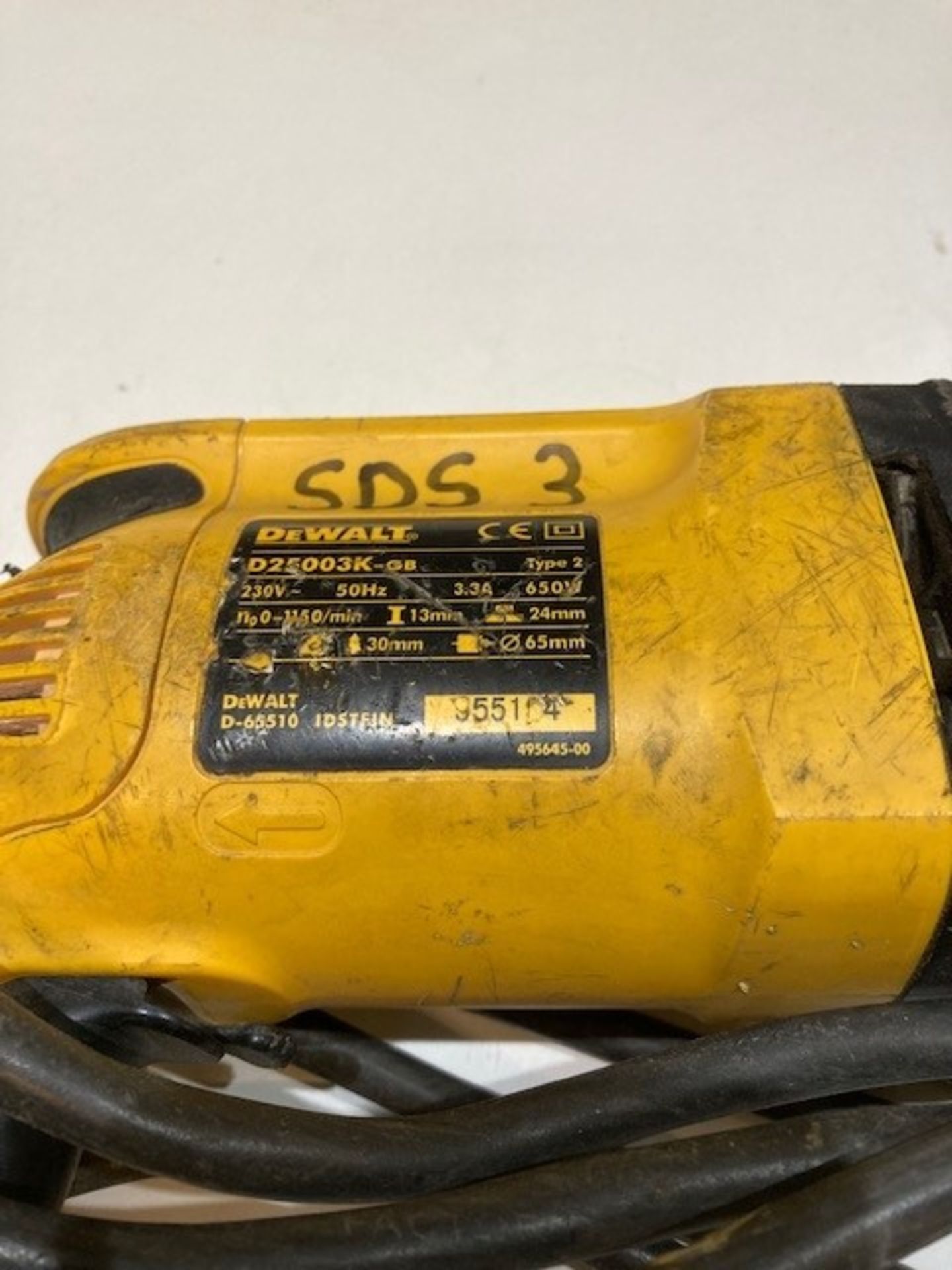 Dewalt D25003K-GB SDS Rotary Hammer Drill - Image 2 of 2