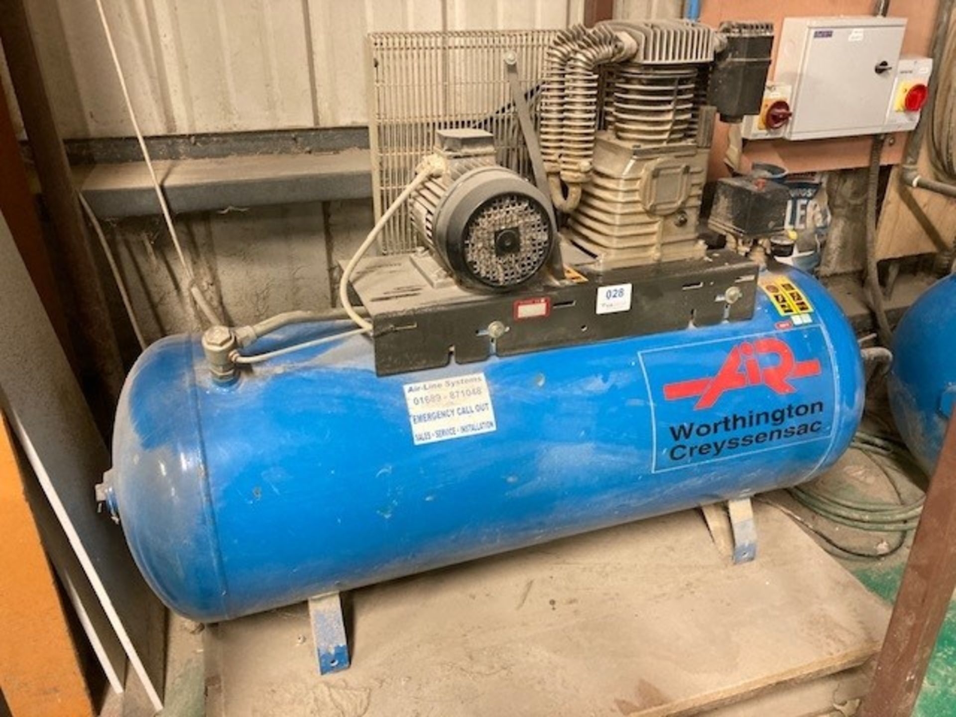 Worthington Creyssensac Type DX5300 10 Bar 270 Ltr Receiver Mounted Air Compressor - Image 2 of 3