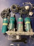 (4) Makita 3708F 1/4'' Trimmers