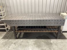 Cast Iron perforated welding table with under shelf