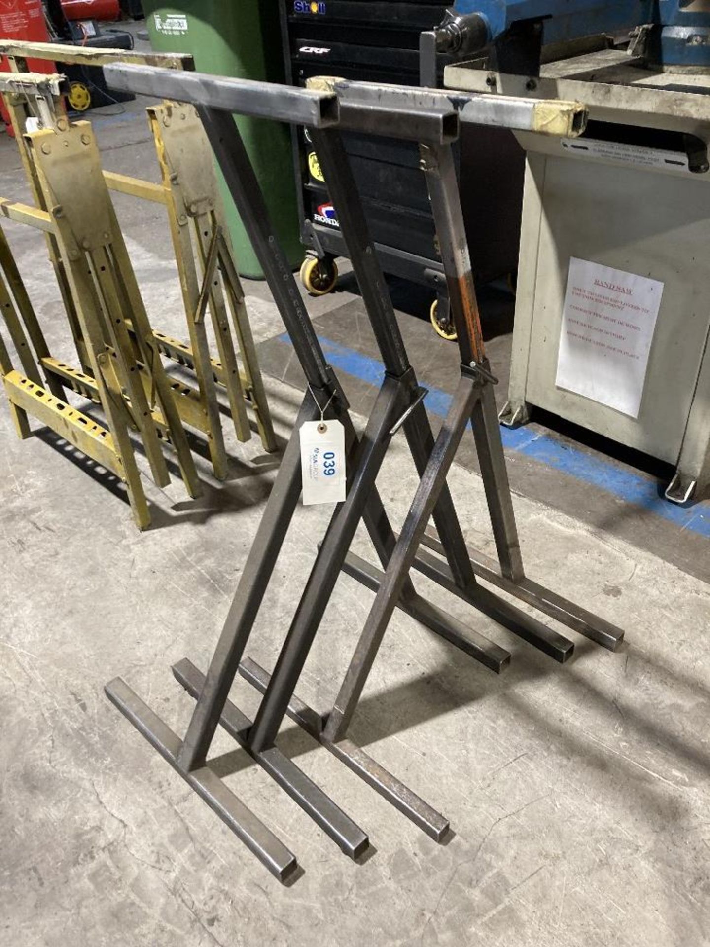 (3) Steel A frame height adjustable trestles