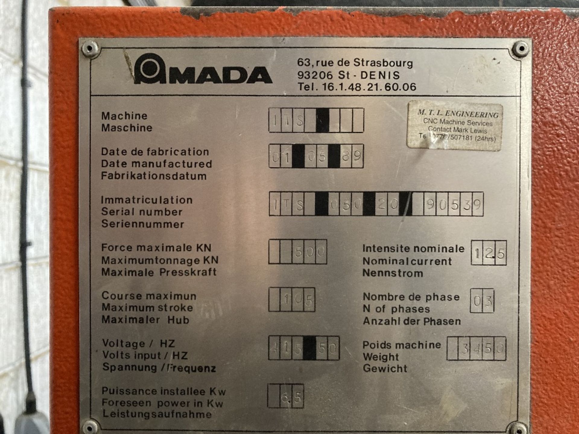 Amada Proecam ITS CNC 50 tonne press brake - Image 9 of 9