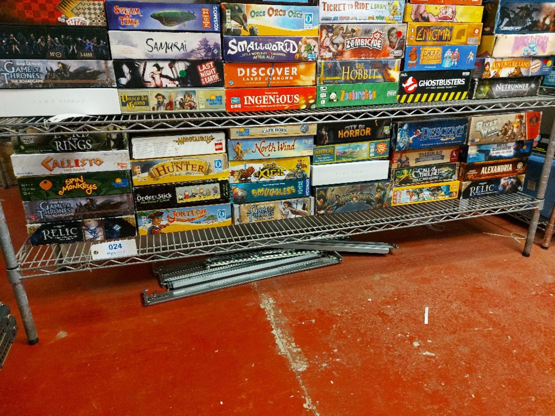 Contents of shelf to include quantity of board games