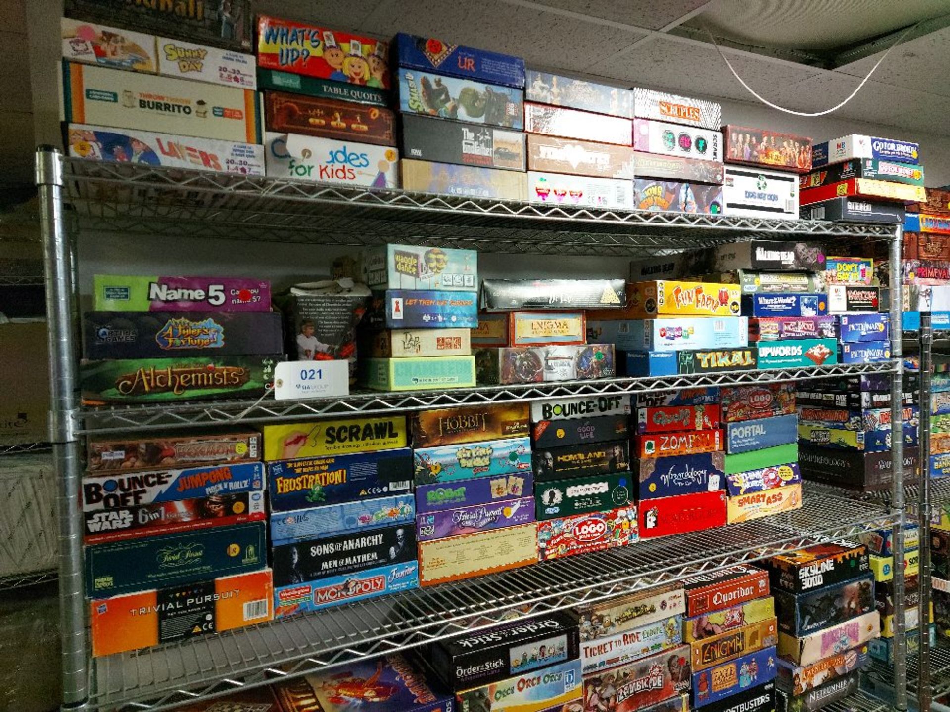 Contents of shelf to include quantity of board games