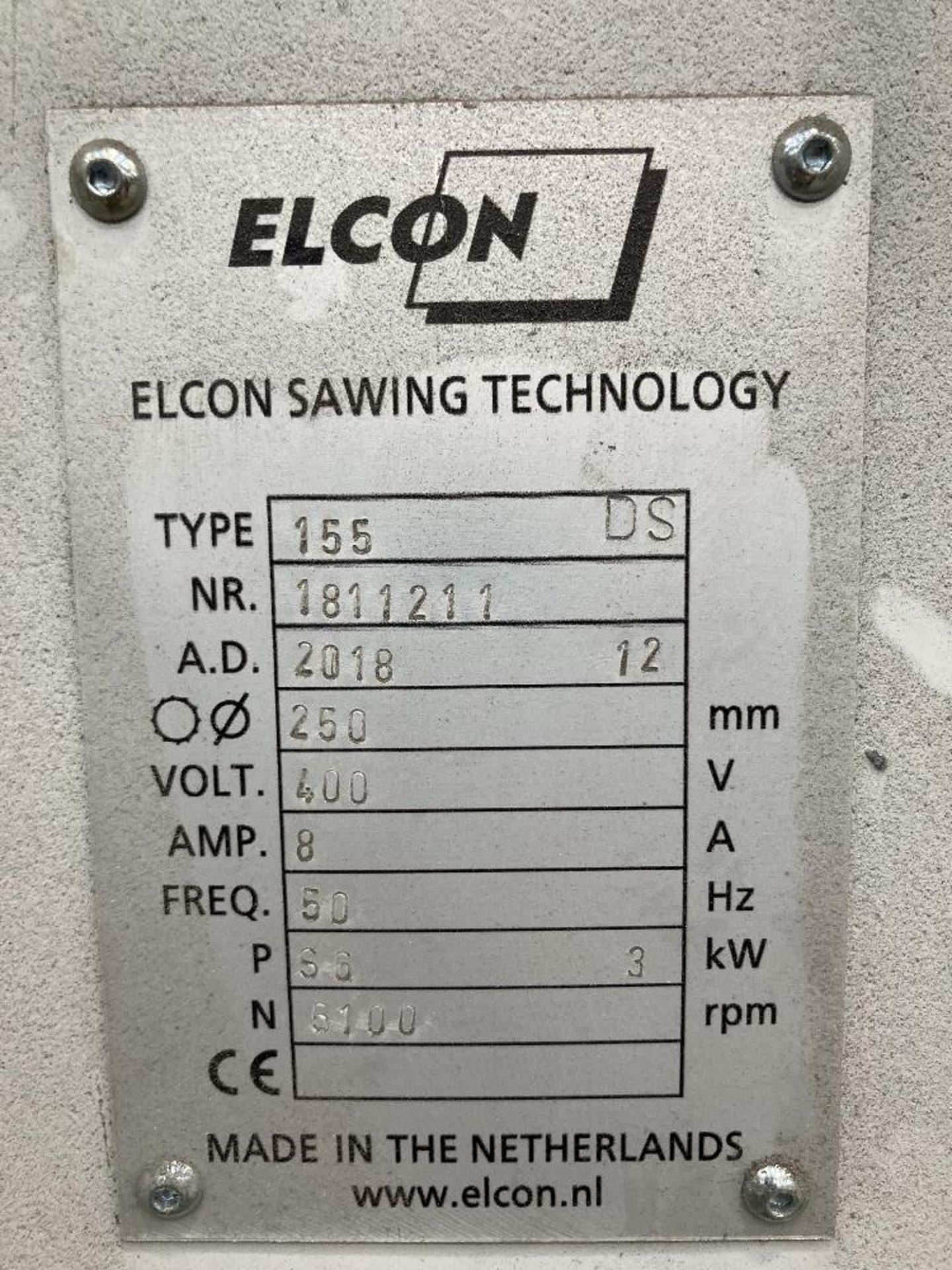 Elcon 155 DS Vertical Panel Saw & Fike Dust Extraction Unit - Image 10 of 15