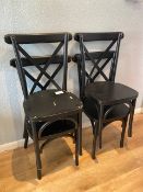 (4) Wooden wingback cafÃ© chairs