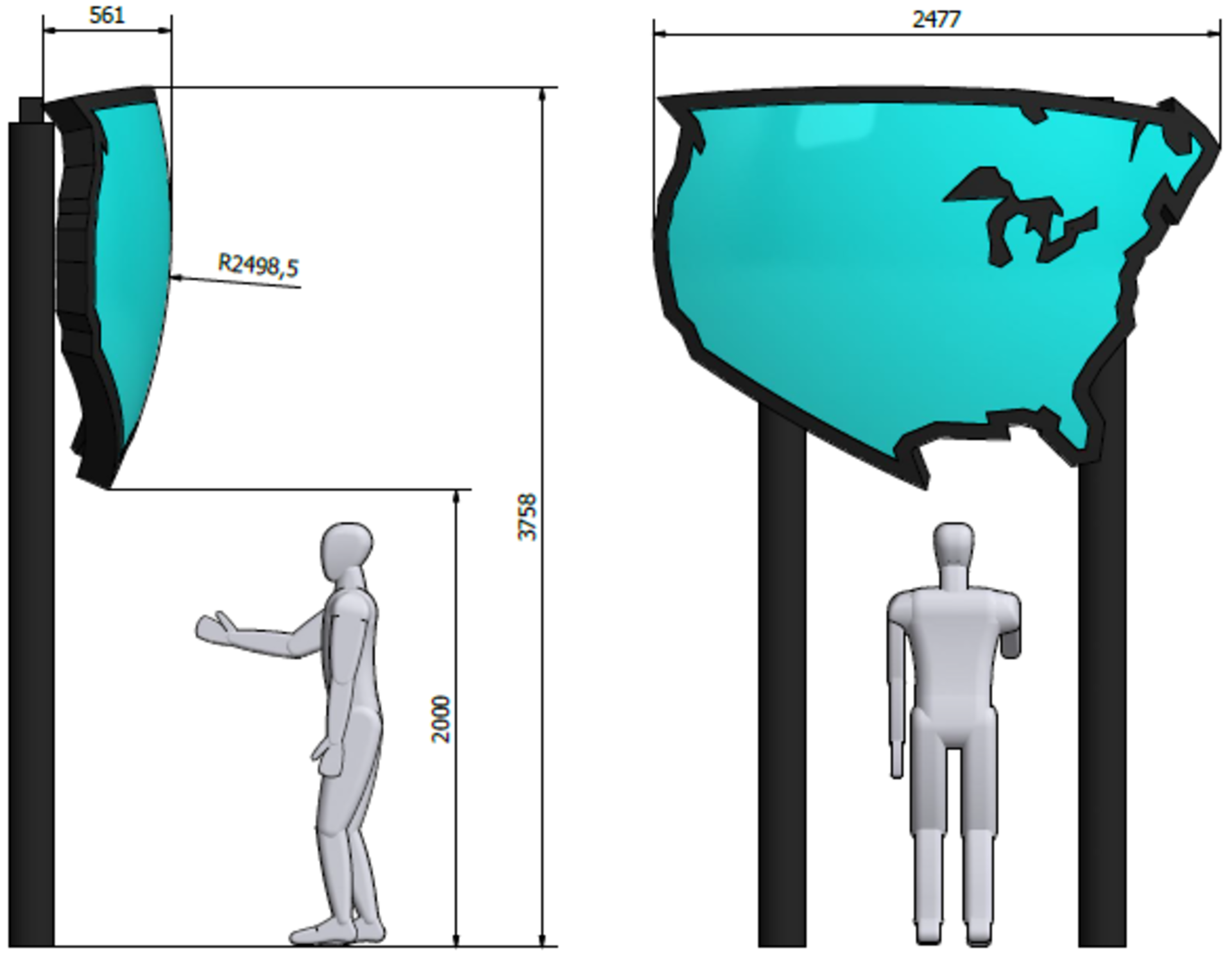 Immersive Technology Large Format Screen Modelled on the USA - Image 2 of 2