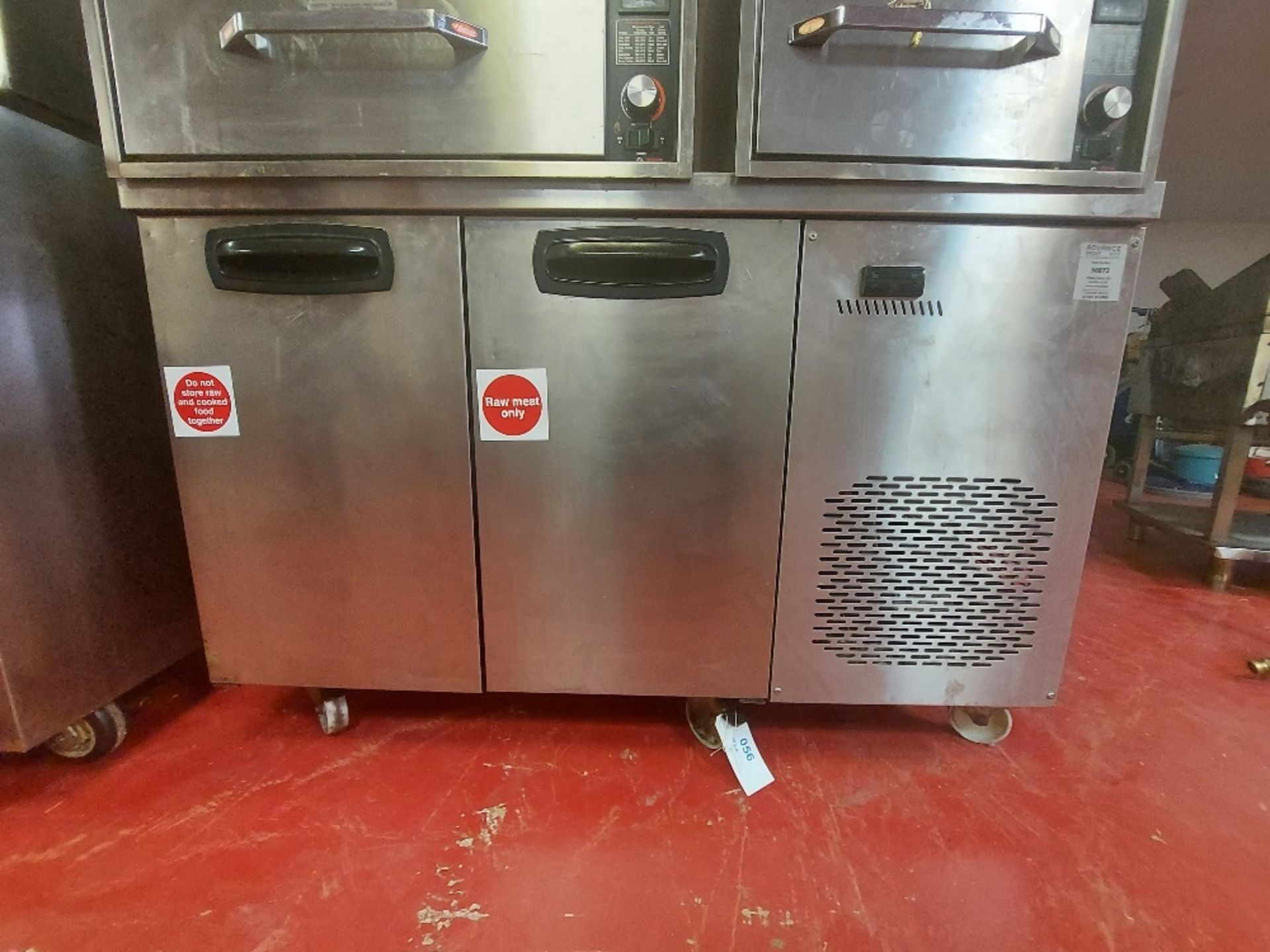 Stainless steel two door cabinet refrigerator