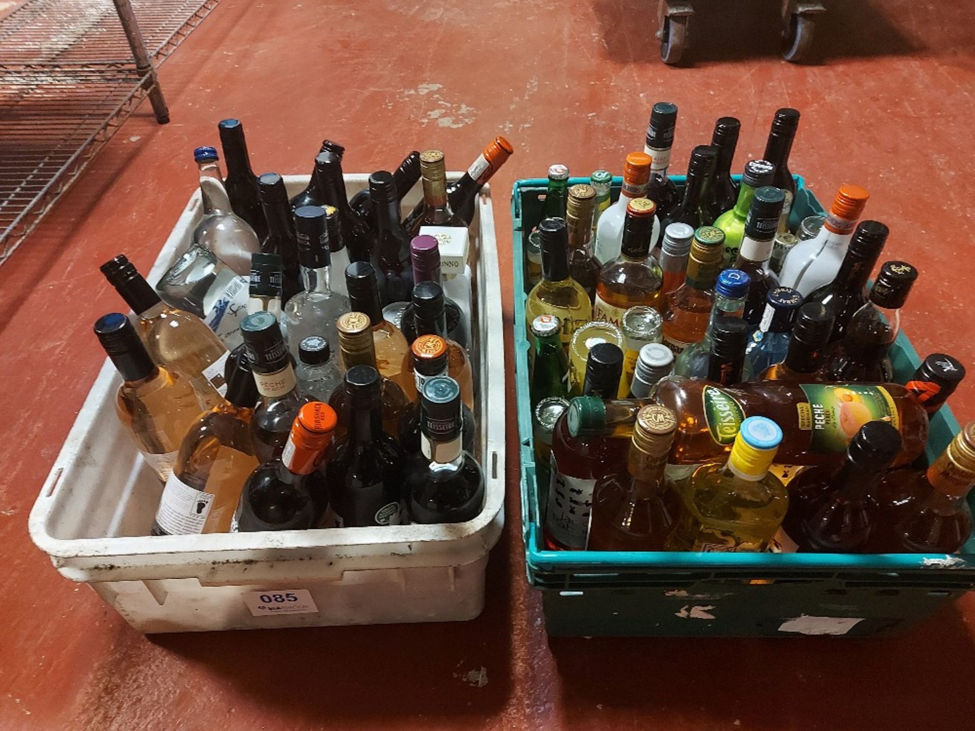 (2) Crates of various alcoholic & non alcoholic drinks to include: