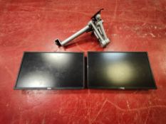 (2) DELL 23" Monitors with desk mounted stand