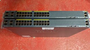 (2) Cisco Catalyst 2960-X series network switches