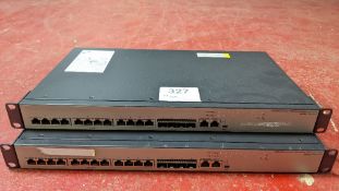 (2) HP Hewlett Packard office connect network switches
