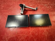 (2) DELL 23" Monitors with desk mounted stand