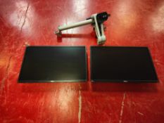 (2) DELL 23" Monitors with desk mounted stand