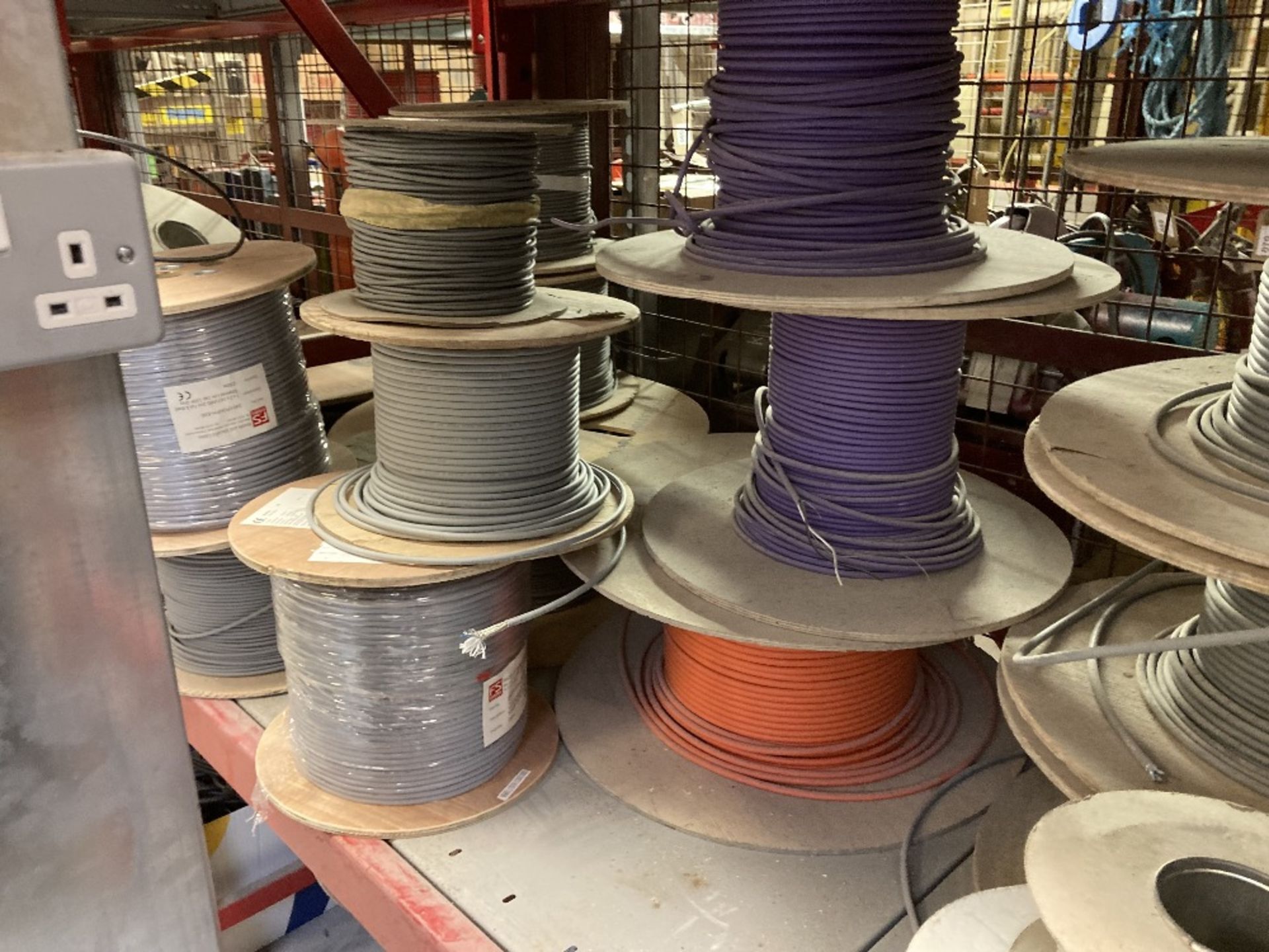 (2) Bays Of Racking To Comprise Of Cable Reels , Industrial Wire Reels, Electrical Offcut Cables - Image 8 of 11